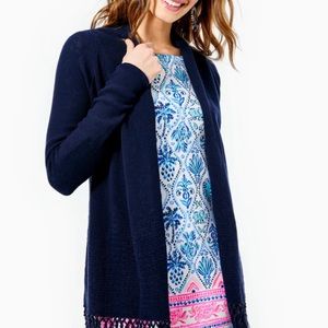 Lilly Pulitzer Tatum long navy cardigan extra small EUC